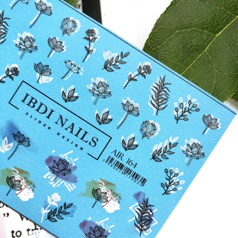 IBDI Flower and leaf nail decals / sliders #Air 164