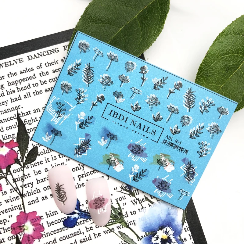 IBDI Flower and leaf nail decals / sliders #Air 164
