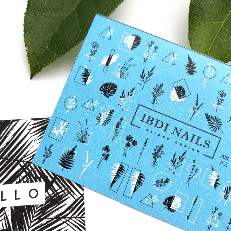 IBDI Abstract leaf nail decals / sliders #AIR 162