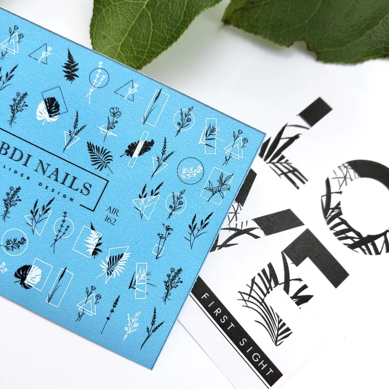 IBDI Abstract leaf nail decals / sliders #AIR 162