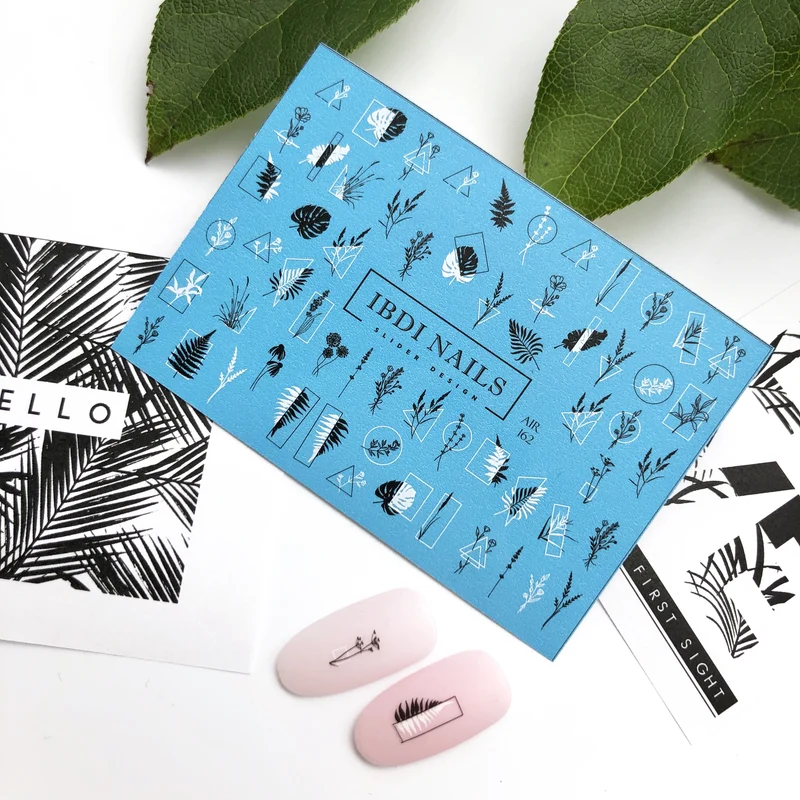 IBDI Abstract leaf nail decals / sliders #AIR 162