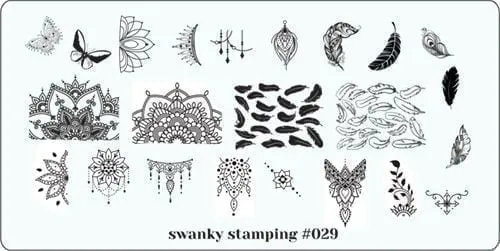Stamping Platte Schablone Nr. 029 von Swanky