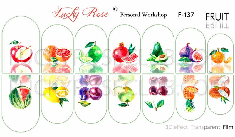 Sticker Design "Fruit" F137 (Wasserlösliche Aufkleber) Lucky Rose