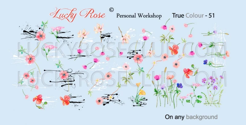 Sticker Design "True Colour" 51 (Wasserlösliche Aufkleber) Lucky Rose