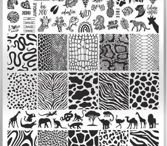 30 SAFARI stamping schablone + design blatt TAKIDA