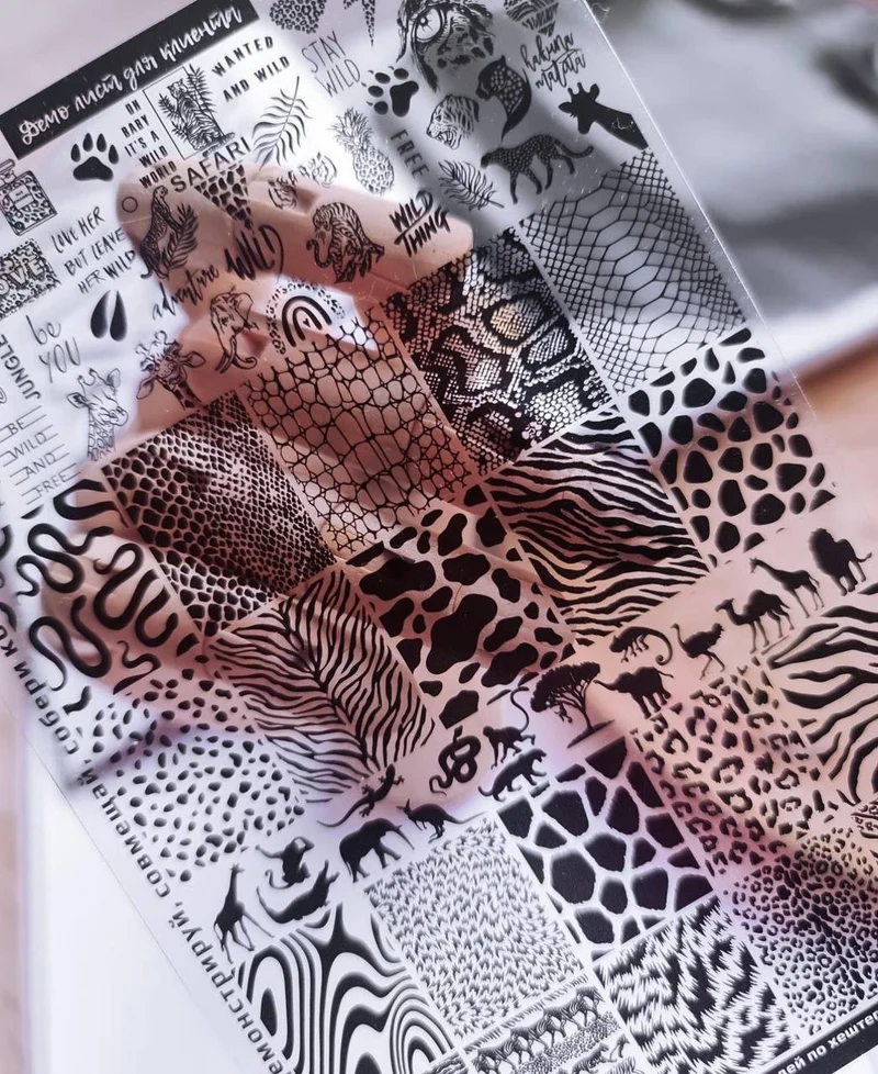 30 SAFARI stamping schablone + design blatt TAKIDA