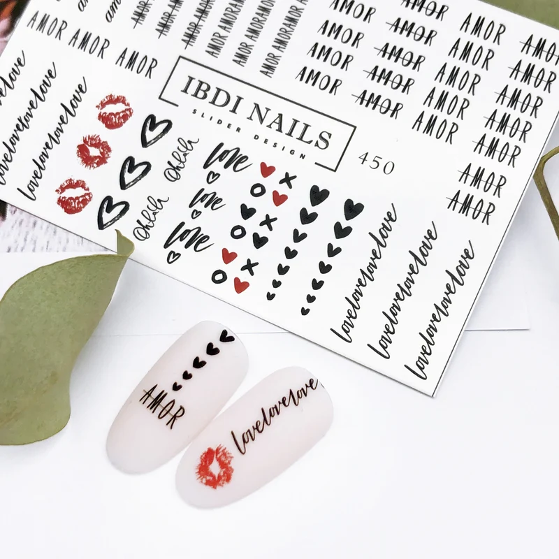 IBDI Love Words nail decals / sliders #450