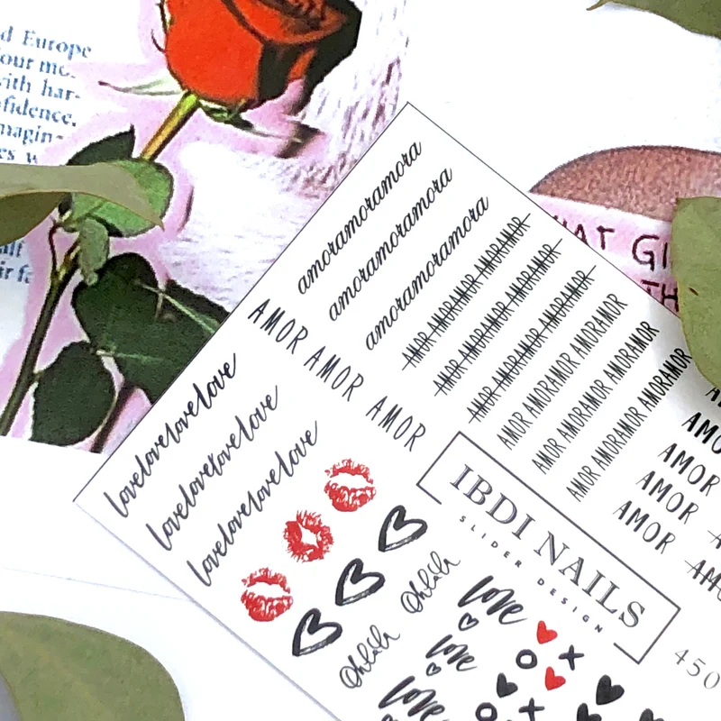 IBDI Love Words nail decals / sliders #450