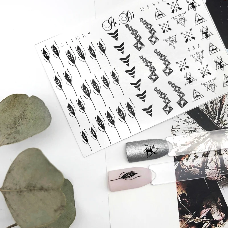 IBDI Geometric and leaf nail decals / sliders #AIR 432