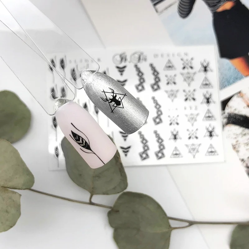 IBDI Geometric and leaf nail decals / sliders #AIR 432
