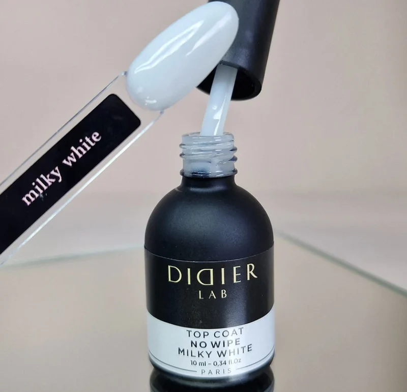 MILKY WHITE TOP COAT No Wipe 10ml DIDIER LAB