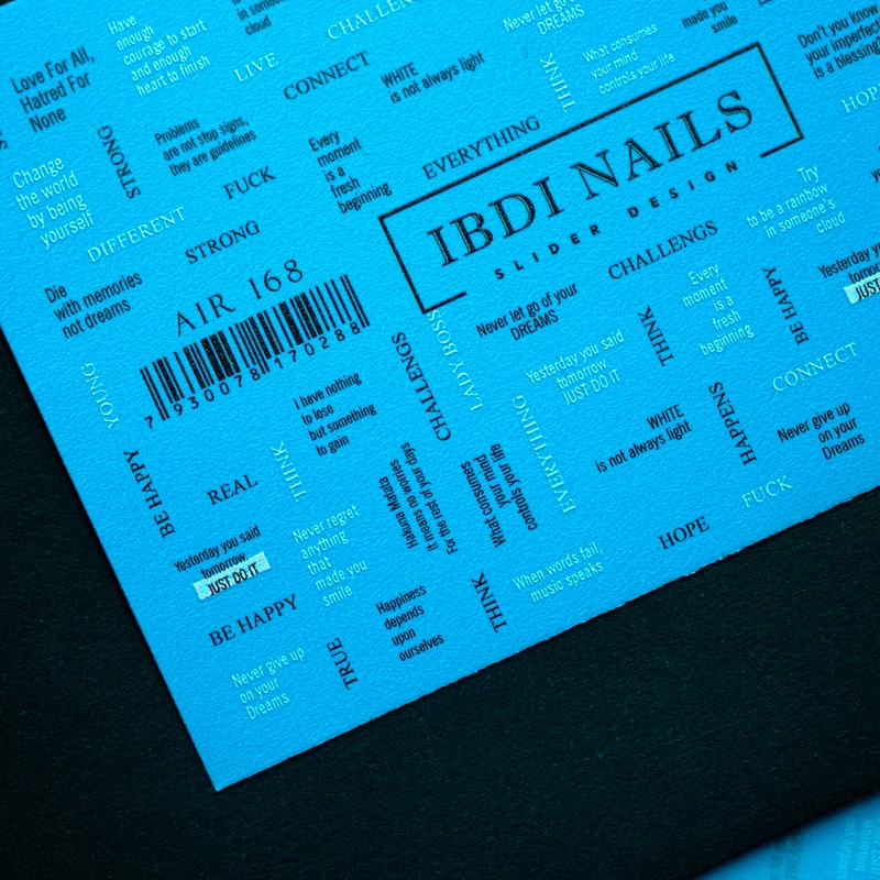 IBDI Abstract positive word nail decals / sliders #Air 168