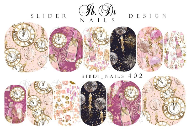 IBDI New Years nail decals / sliders #402