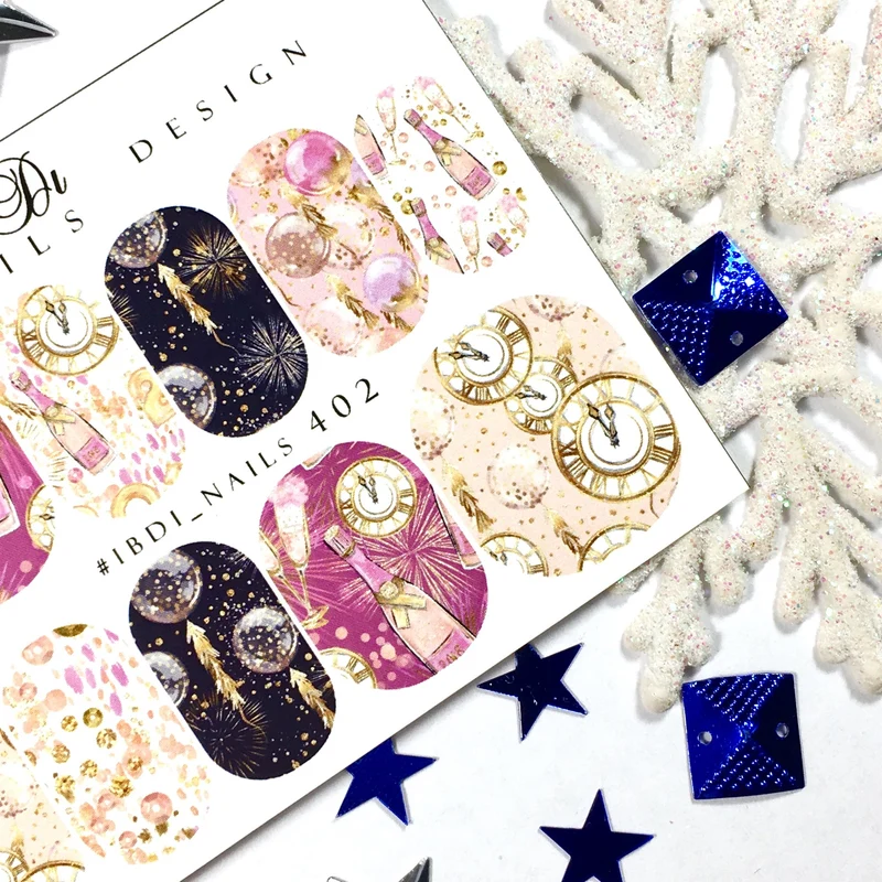 IBDI New Years nail decals / sliders #402