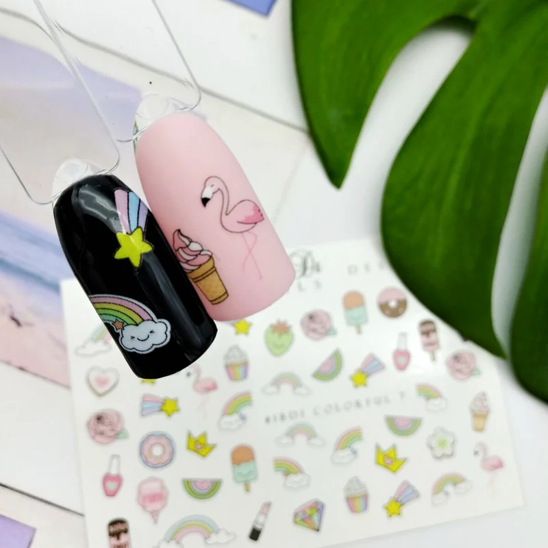 IBDI Rainbow and ice cream nail decals / sliders #colorful 7