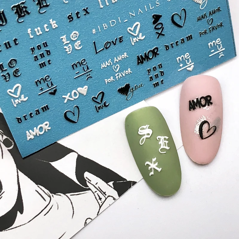 IBDI 3D Word nail decals / sliders #3D 22
