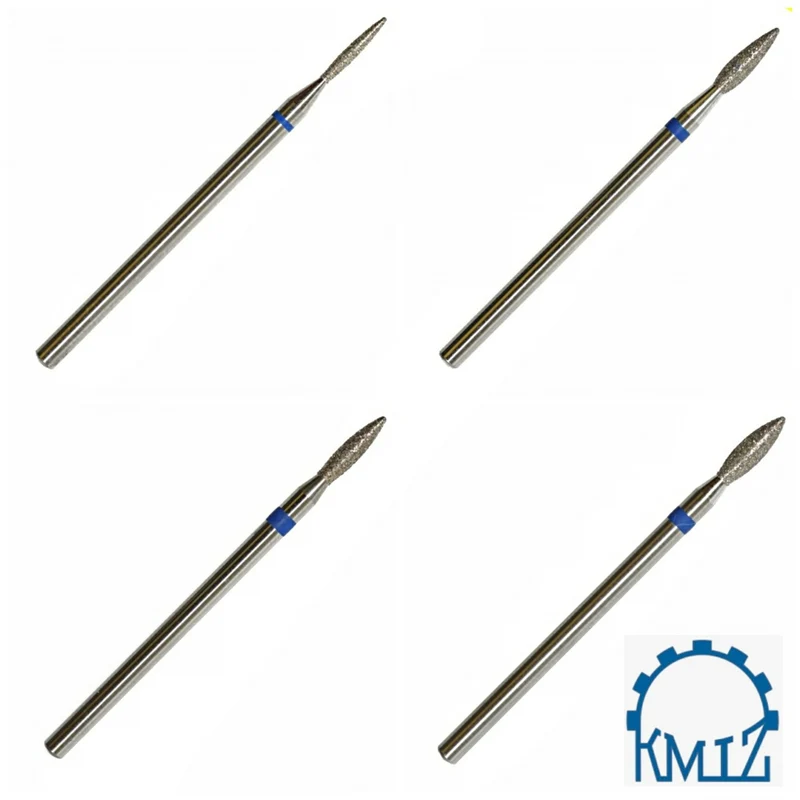 Diamantfräser Bit mittel Flamme (blauer Ring) in Größen: 1,2 mm bis 2,5 mm von KMIZ
