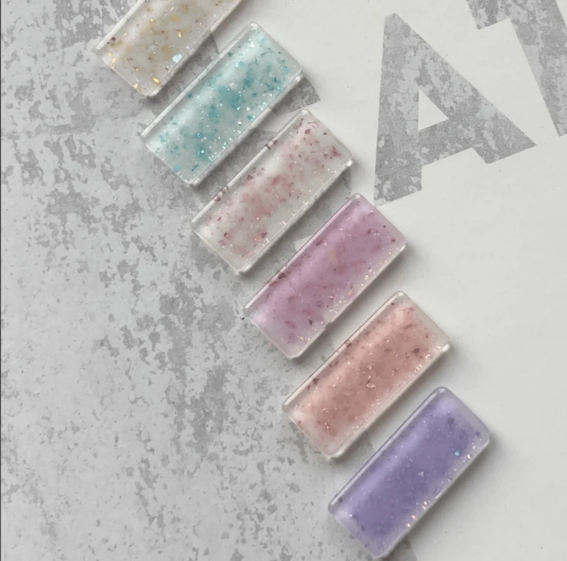 Rechteck - Swatch display für Nagellack Glas Transparent (10 Stück)