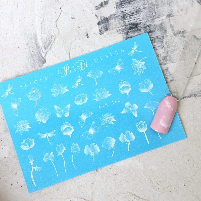 IBDI Butterfly and flower nail decals / sliders #Air 112
