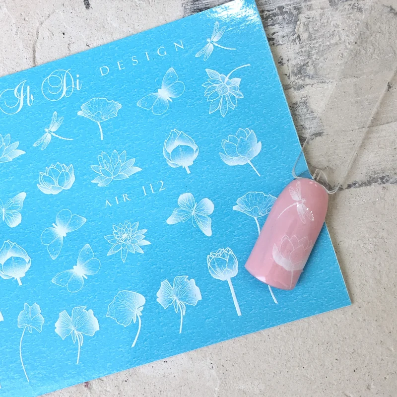 IBDI Butterfly and flower nail decals / sliders #Air 112