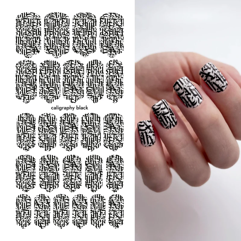 Nagelfolie Caligraphy black - Nail Wraps by Provocative Nails