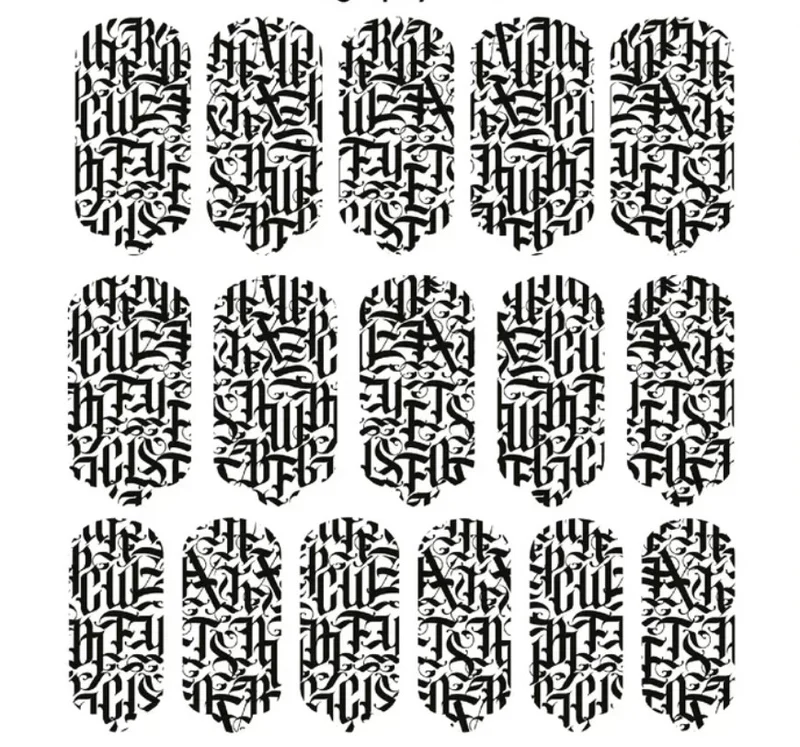 Nagelfolie Caligraphy black - Nail Wraps by Provocative Nails