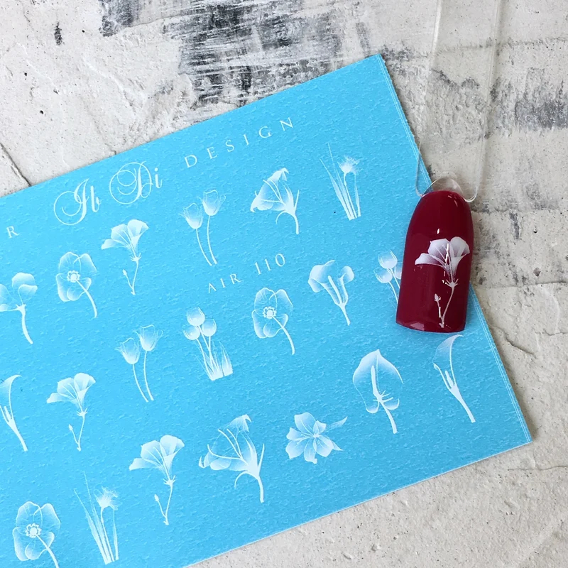 IBDI White flower nail decals / sliders #AIR 110
