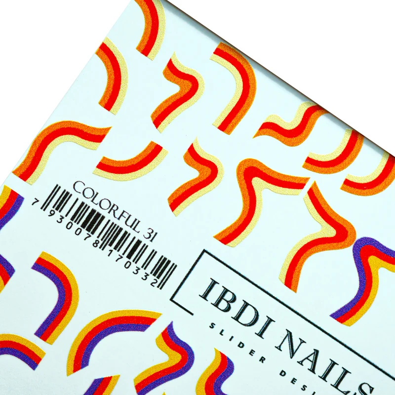 IBDI Line nail decals / sliders #Colorful 31