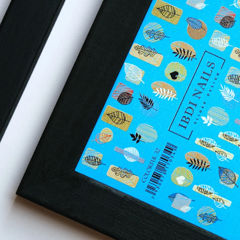 IBDI Abstract leaf nail decals / sliders #Colorful 32