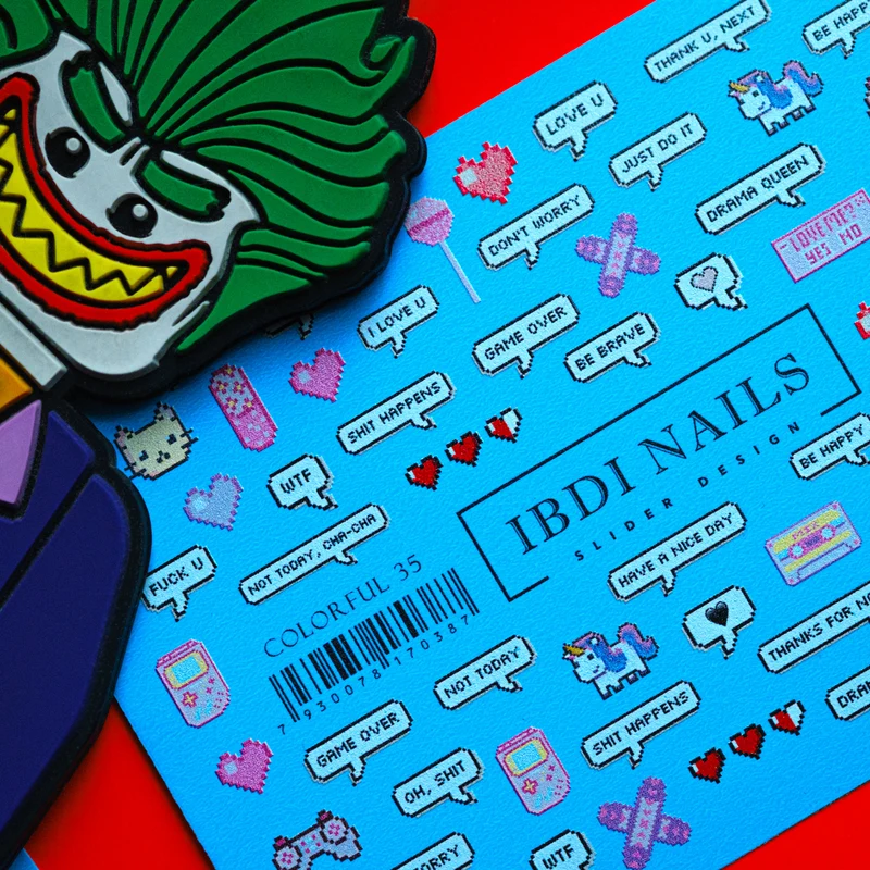 IBDI Video game quotes / words and unicorn nail decals / sliders