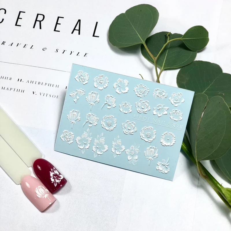 IBDI 3D Flower nail decals / sliders 3D 11
