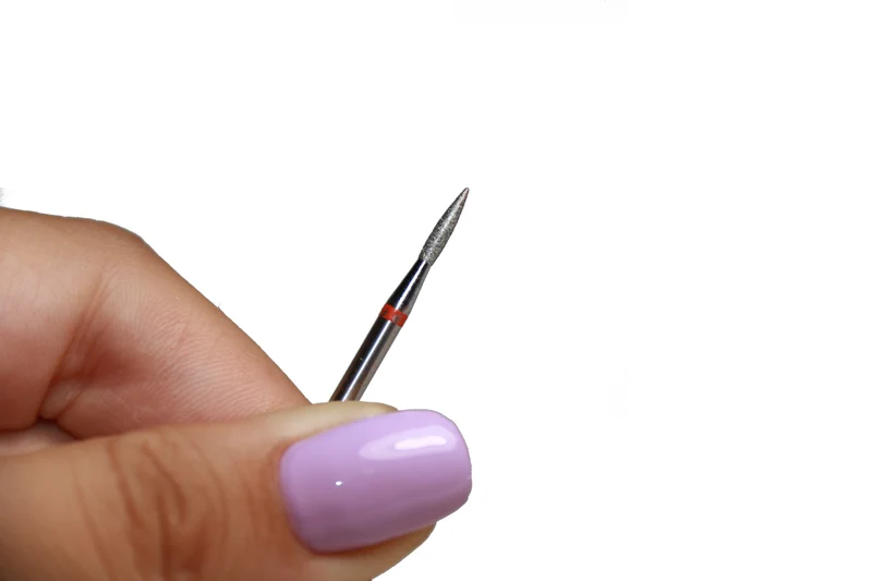 Diamond e-file nail drill bits 018– flame drop(round tip), soft grit, Russian manicure nail drill bits, non painful cuticle cutter