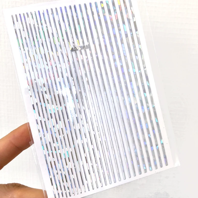 Holographic lines stripes for nail art