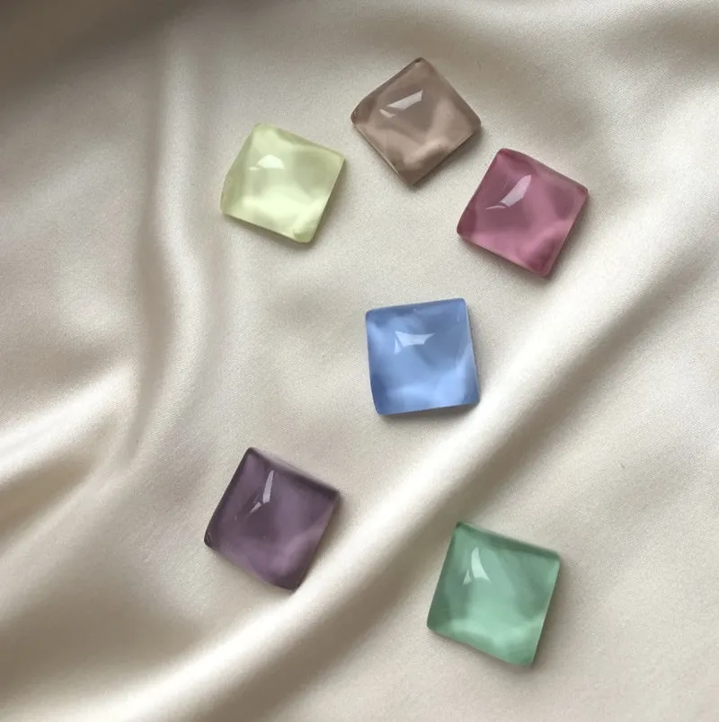 Quadrat flach - Swatch display für Nagellack Glas Transparent (10 Stück)