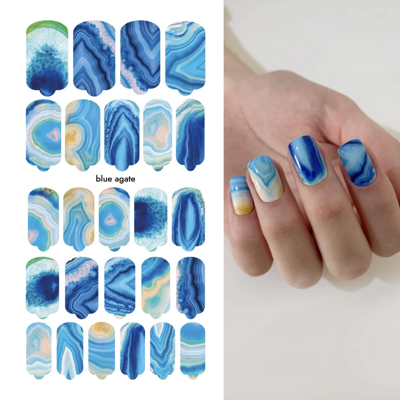 Nagelfolie Blue Agate - Nail Wraps by Provocative Nails