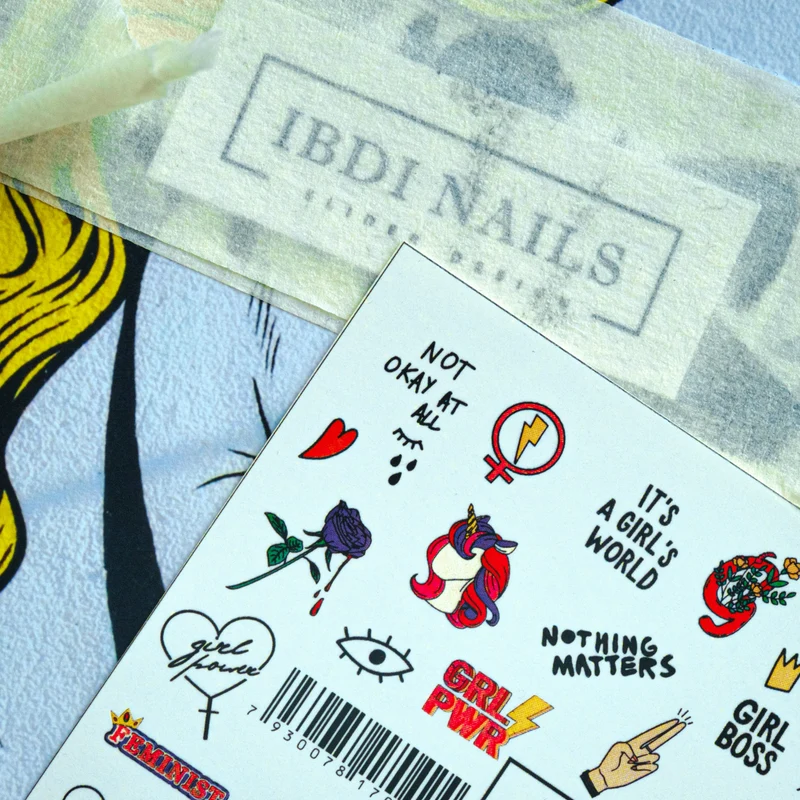 IBDI Unicorns, words and girl power nail decals / sliders