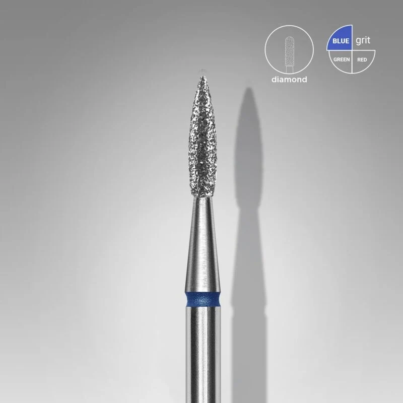 Fräseraufsatz Flamme 'SPITZ' Diamant Bit mittel (blau) in Größen: 1,6 - 2,1mm von STALEKS
