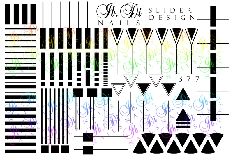 IBDI B&W Geometry nail decals / sliders #377