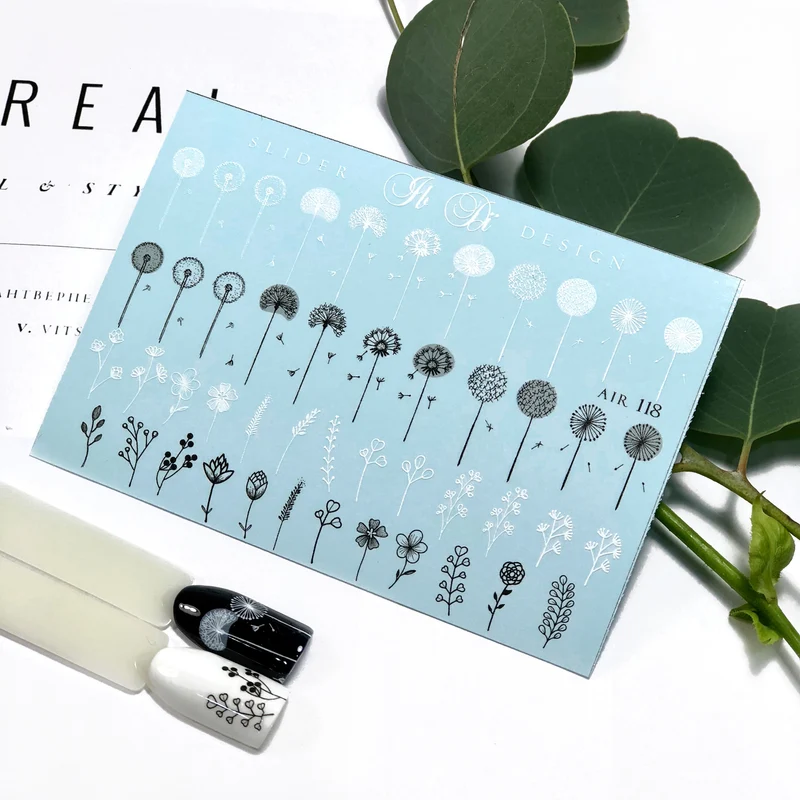 IBDI Flower nail decals / sliders #118