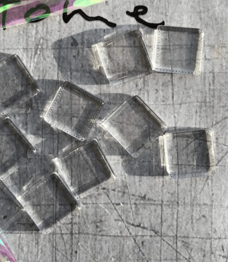 Quadrat Swatch display für Nagellack Glas Transparent (10 Stück)