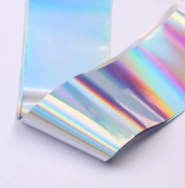 Holographic foil, nail art