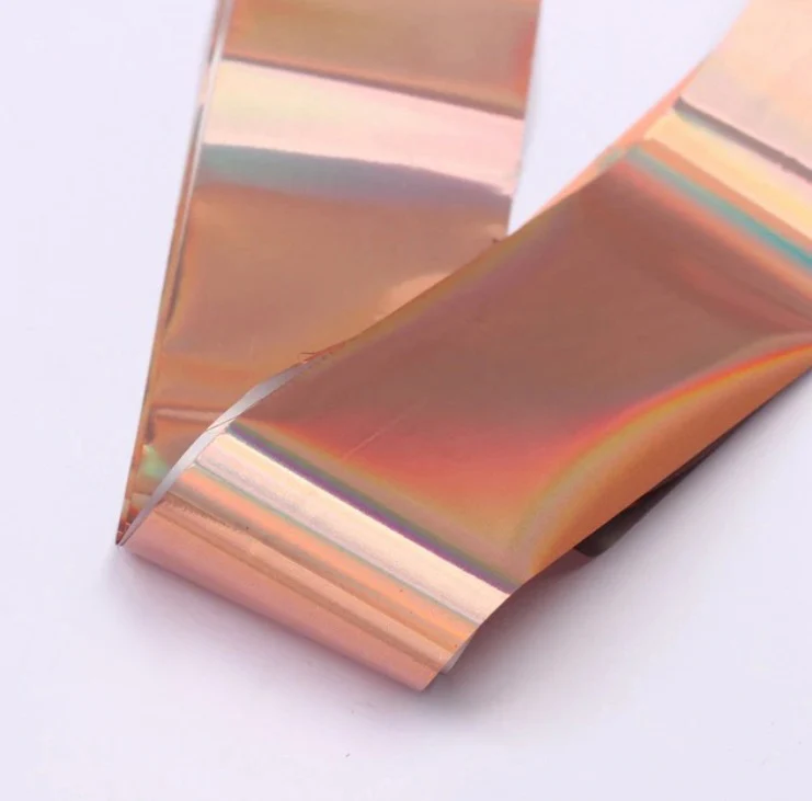 Rose gold holographic foil, nail art