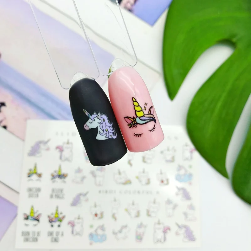 IBDI Unicorn nail decals / sliders #COLORFUL 6