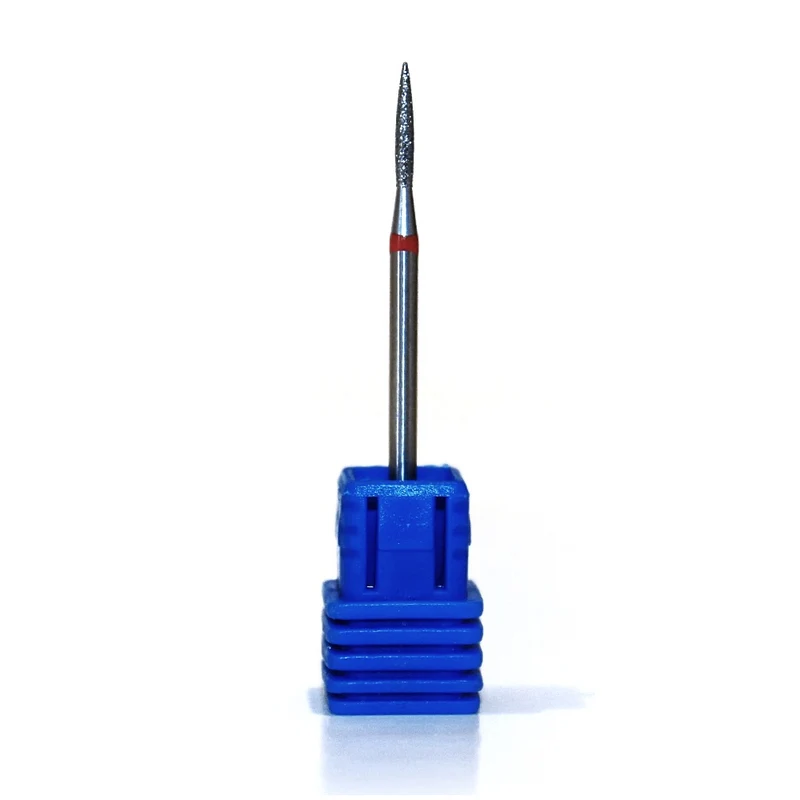 Diamond e-file nail drill bits 1.6mm - flame, soft grit, Russian manicure nail drill bits, non painful cuticle cutter