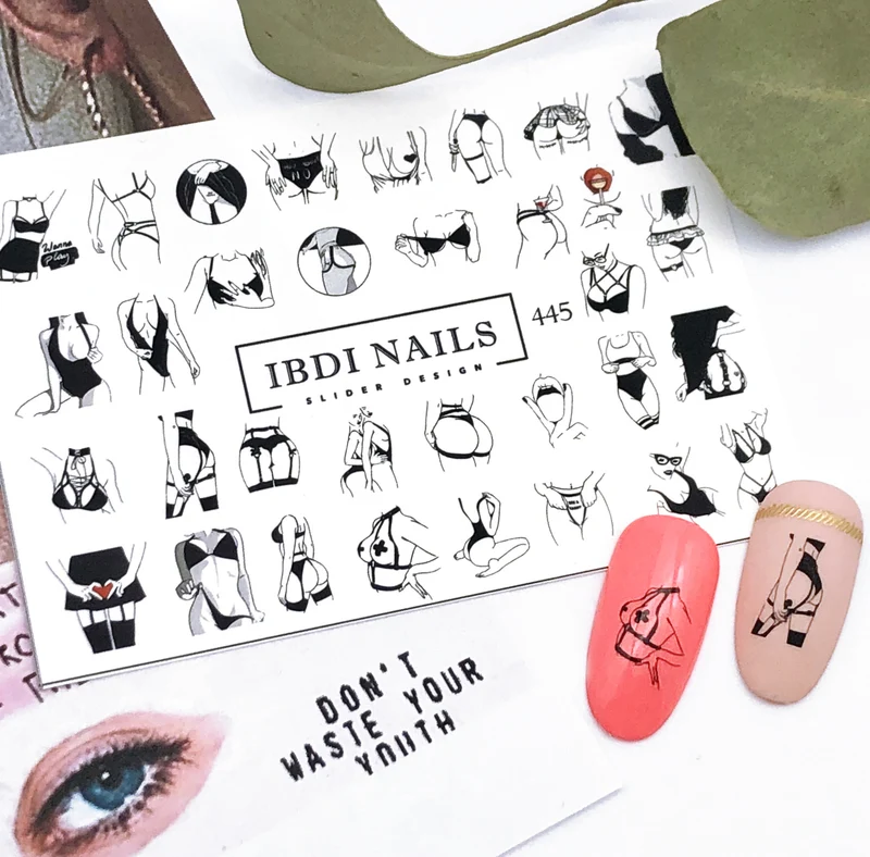 IBDI Sexy lingerie nail decals / sliders #445