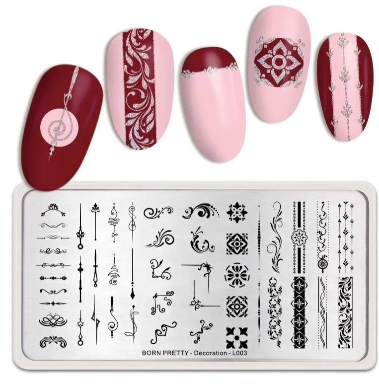 Stamping Platte Schablone Geschnörkel Deko L003