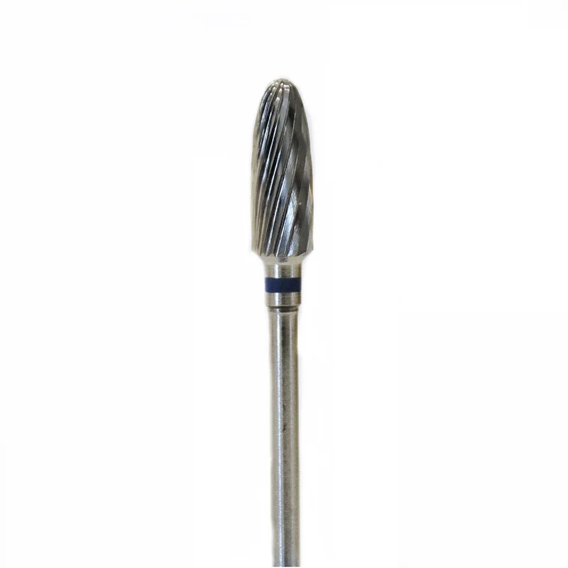 Carbide nail drill bit- cone (corn) with a single cut, medium grit, Russian manicure nail drill bits for gel nail polish removal