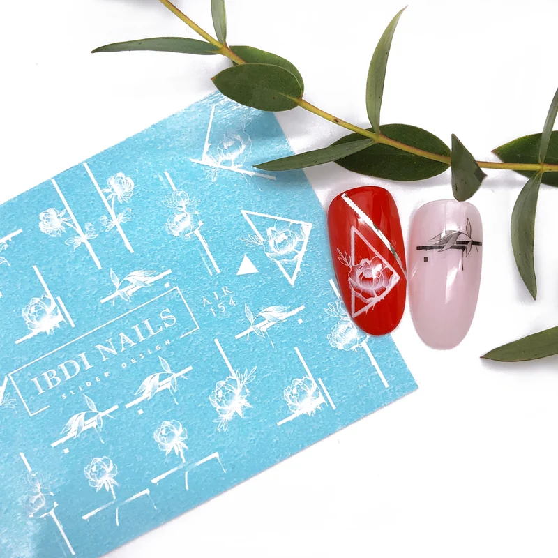 IBDI Abstract flower nail decals / sliders #Air 154