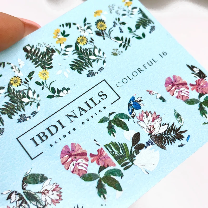 IBDI summer flowers designs nail decals / sliders #Colorful 16