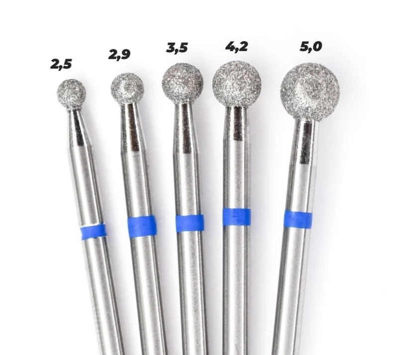 Diamantfräser Kugel Bit mittel (blauer Ring) in Größen: 1,6mm bis 5mm von KMIZ